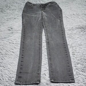 Jag Jeans Womens Size 4 Gray Slim Straight Leg Denim Pants Stretch 32 Inseam